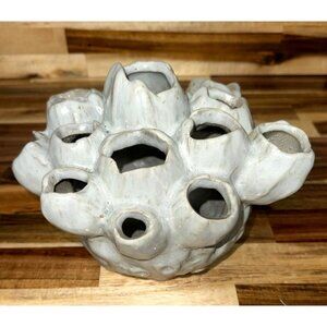 White Ceramic Vase With 17 Openings Centerpiece Decor
